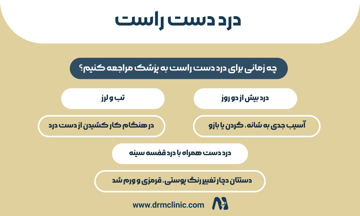 چه زمانی برای درد دست راست به پزشک مراجعه کنیم؟